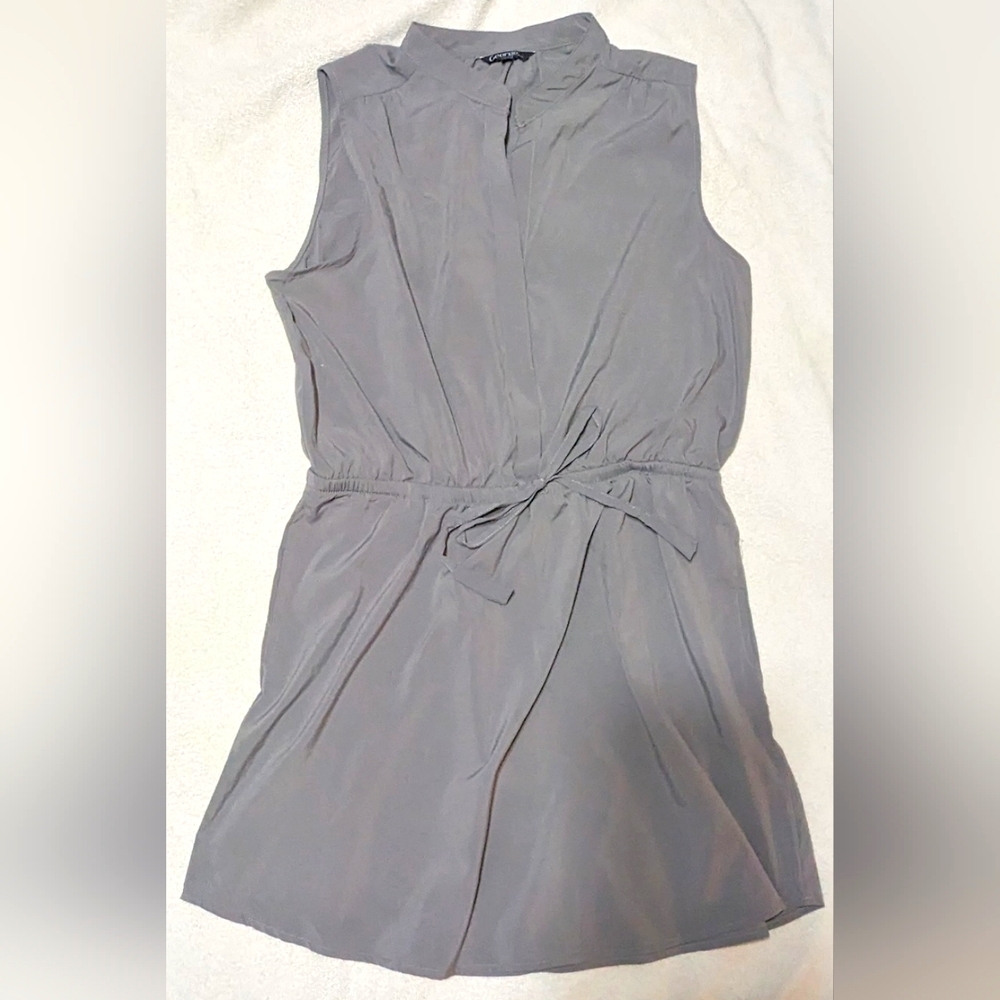 George brand size lg, grey sleeveless shirt dress with pockets, GUC